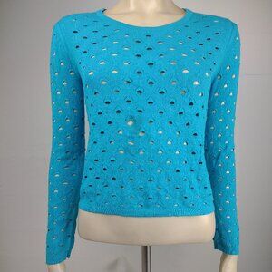 Rag & Bone blue open knit see through lightweight sweater knit top ladies XS